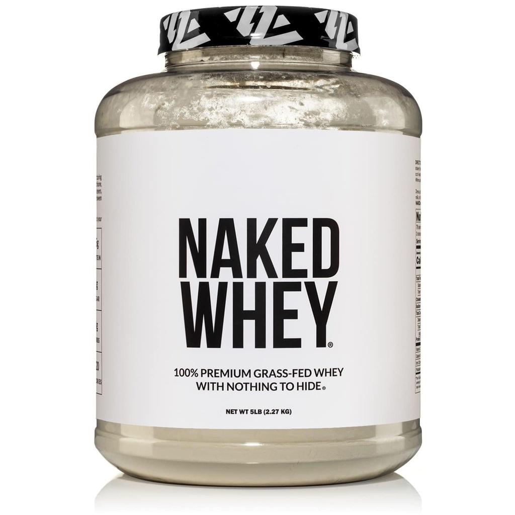 NAKED WHEY 5LB 100% tráva Fed neochucený syrovátkový protein prášek - pouze 1 ingredience, nedenaturovaný - Bez GMO, Soy nebo gluten - Bez konzervantů - Podpora růstu a obnovy svalů - 76 Služeb
