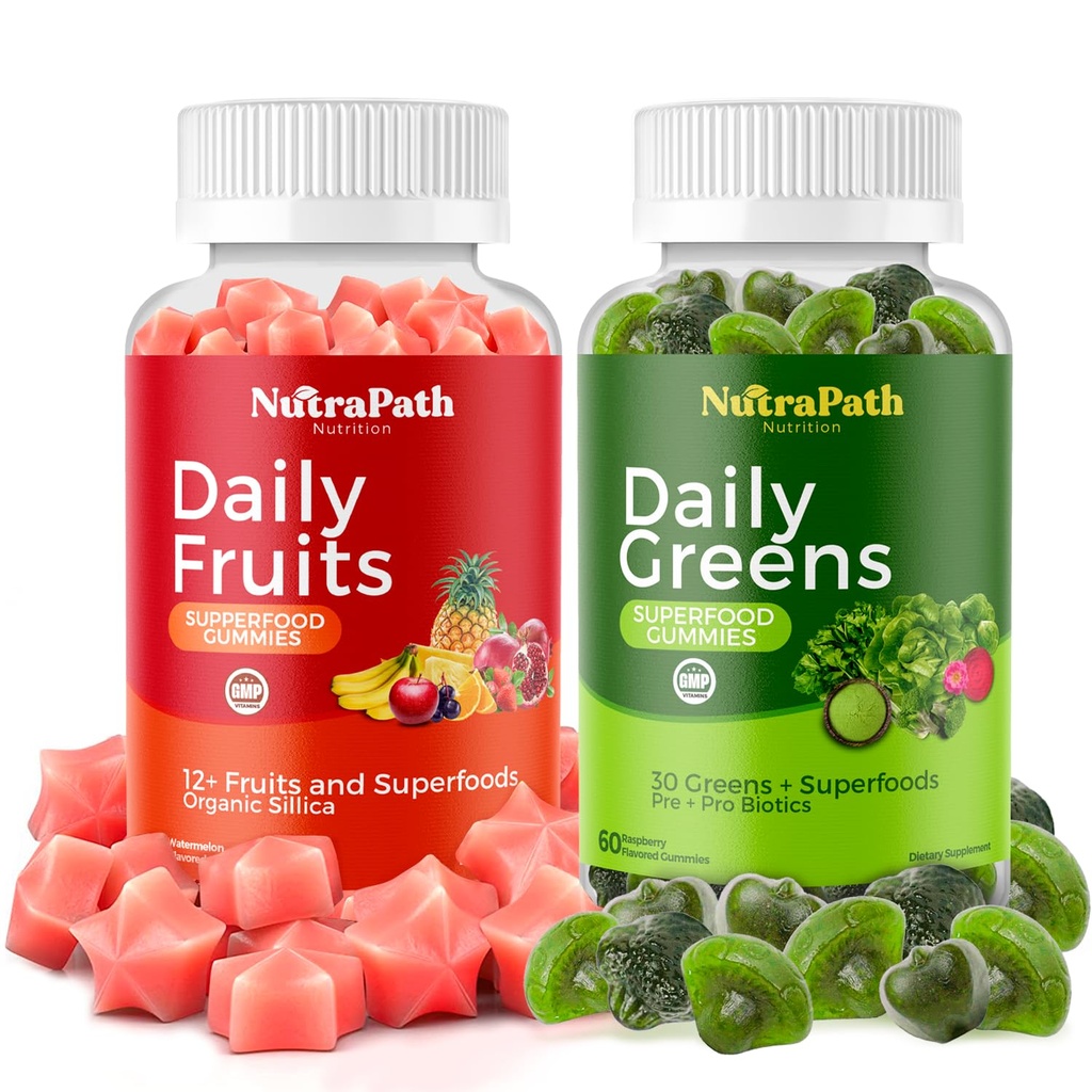 Superifood Fruits and Veggies Gummies (120 Chews), 12 + Superfruits & 30 Veggies, Fruit & Byliny, Ovoce a zeleninové vitamíny, Non- GMO, Pectin- based, Gluten- free