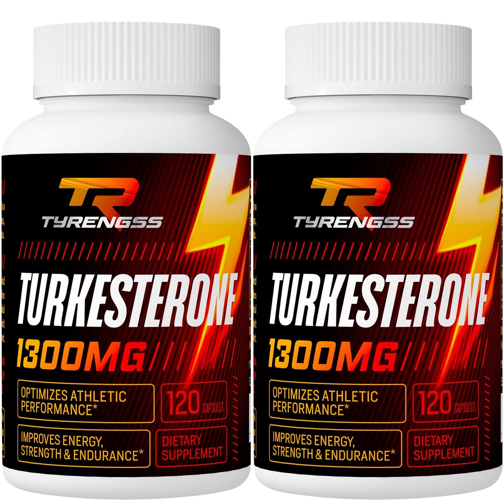 Turkesteron dodatek 1300mg Ultra High Strength (Ajuga Turkestanica Extract Std. až 20% Turkesteron), pro sportovní výkon a svalovou hmotu, 240 Kapsle