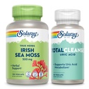 SOLARAY Irish Sea Moss and Total Cleanse Uric Acid - Wellness and Joint Health Bundle w / Přirozeně Occurring Vitamíny, Minerály, Live Bakterie, Plus Tart Cherry, Turmeric and Celer Seed, 100 / 60ct