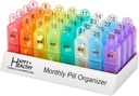 Monthly Pill Organizer 2 krát denně, 30 Day Pill Box AM PM, Morning and Night One Month Pill Box Organizátor s Denní odstranitelné 31 Day Pill Organizátoři a Organizační Tray