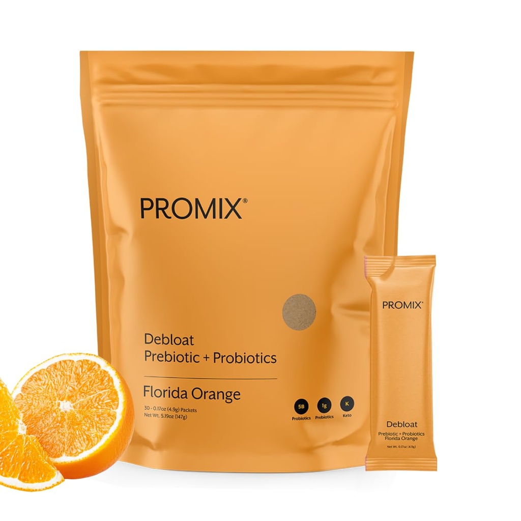 ProMix Nutrition Debloat Prebiotics and Probiotics with Baobab - Rich in Vitamin C, Bloating Relief, Imunity Support - Orange - 30 Servings (Balení 30)