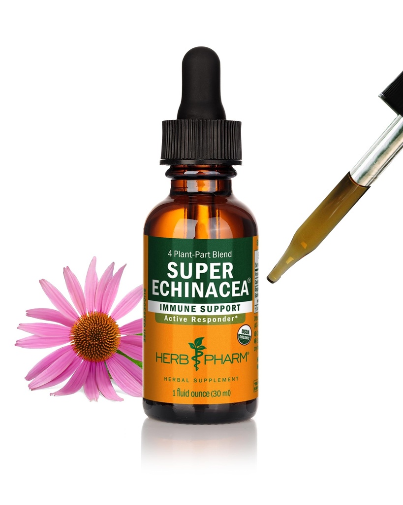 Herb Pharm Certified Organic Super Echinacea Liquid Extract for Active Imunitary System Support - 1 Ounce (DSUPER01)