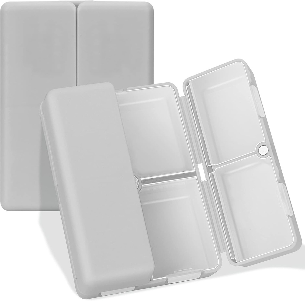 Daily Pill Organizer, 7 Compartments Portable Pill Case Travel Pill Organizátor, [Skládací Design] Pill Box pro kapsy v kabelce držet vitaminy, Cod Játra olej, doplňky a léky-Grey