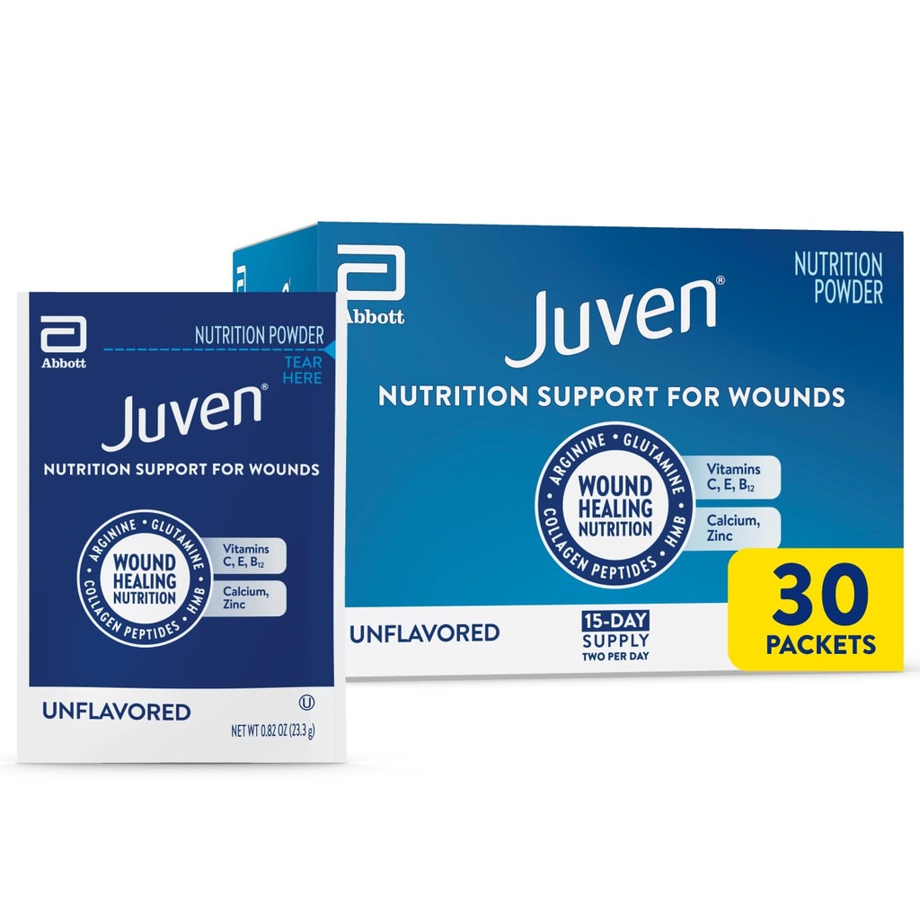 Juven Terapeutické nutriční nápoj prášek včetně kolagen Peptidy, aminokyseliny, a HMB pro léčbu ran podporu, bez příchutí, 30 Packets