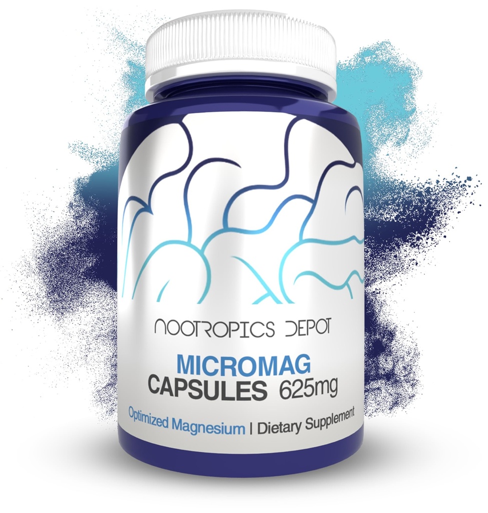 Nootropics Depot MicroMag Magnesium Kapsle 124; 625mg Yellow 124; 90 Počet Yellow 124; Obsahuje 200mg Elemental Magnesium
