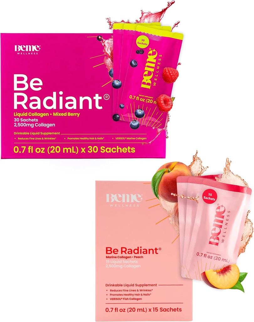 BeMe Beradiant Peach & Berry Bundle - tekuté kolagenové nápoje doplňky
