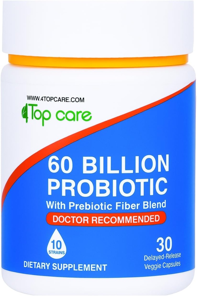Probiotika 60 miliard CFU - 10 ústí + organická prebiotika - imunitní, stravitelná & Gut Health - podporuje příležitostnou zácpu, průjem, plyn & floating - pro ženy a muže - 30ct