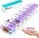 Odaro Extra velký týdenní pilulkový pořadatel 2 krát za den, Pill Box 7 Day Am Pm to Hold Daily Medicine Vitamin a doplňky - Purple