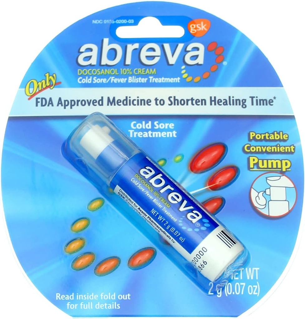 Abreva 2grm Čerpadlo Velikost 1ct Abreva Léčba chladu