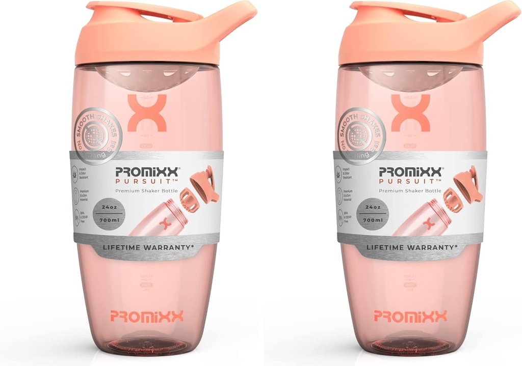 Promixx PURSUIT protein Shaker Lahvička - Premium Sports Blender Lahvičky pro proteinové směsi a Supplement Shakes - Easy Clean, Trvalý protein Shaker Cup (balení po 2)