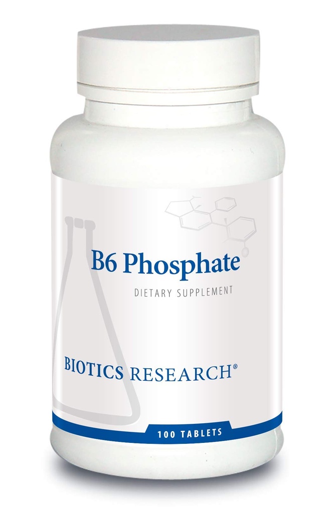 Biotika Výzkum B6 Fosfát Biologicky aktivní forma vitaminu B6 (pyridoxal- 5- fosfát), podporuje imunitní funkci, metabolismus, kardiovaskulární zdraví 100 tablet