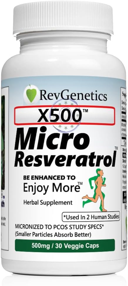 X500: Pure Resveratrol 500 mg - Pure Trans- Resveratrol - 30 Vegetariánských tobolek - 500 mg na tobolku