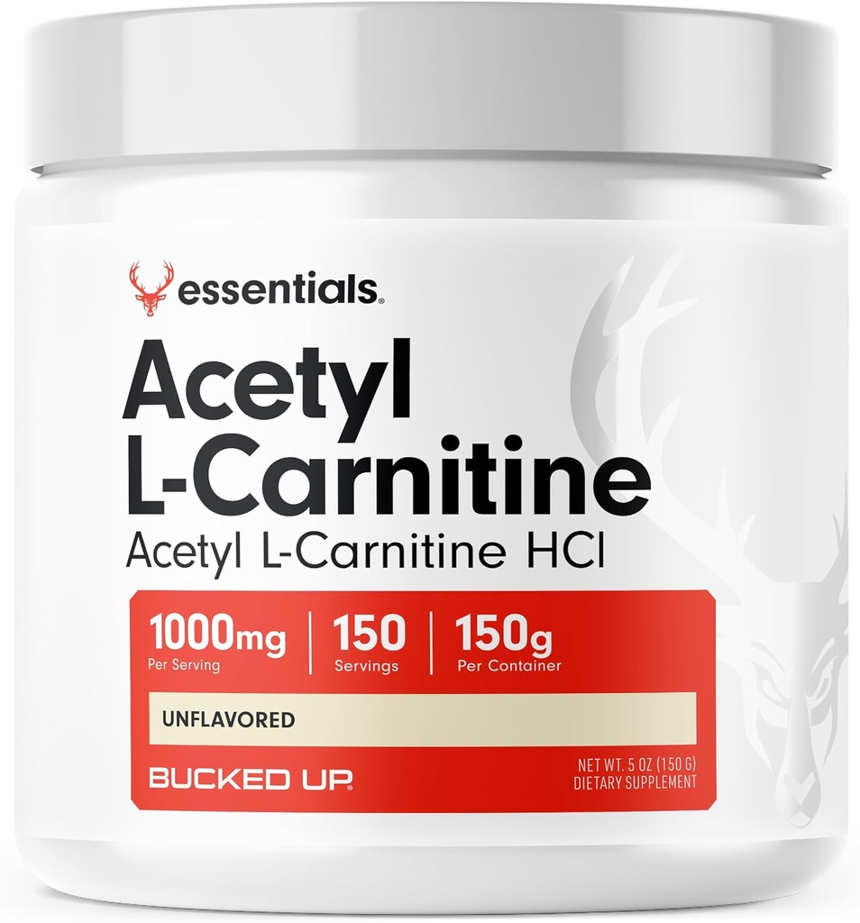 Bucked Up Acetyl L- Carnitin 1000mg Powder, Essentials (150 Servings, 150g per Container)