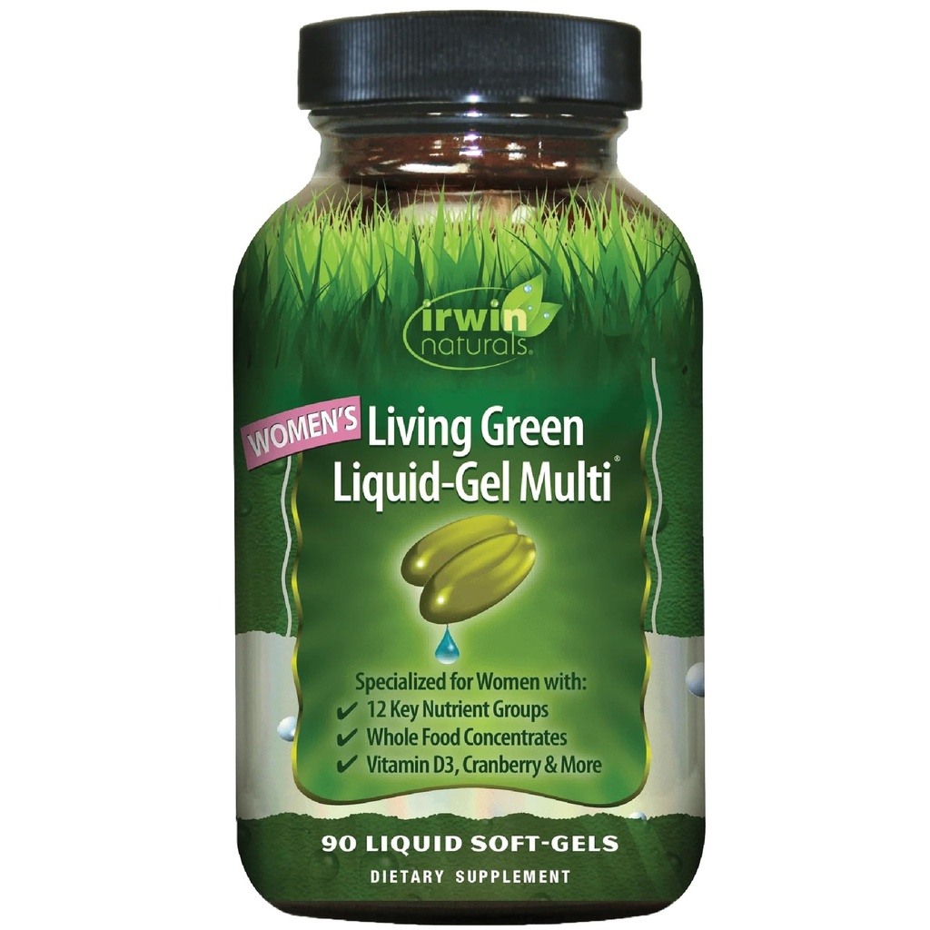 Irwin Naturals Living Green Liquid- Gel Multi pro ženy - 90 Liquid Soft- Gels