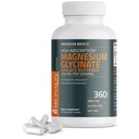 Bronson Magnesium Glycinát 200mg Vysoká absorpce Chelated Buffered Gentle On The Stomach Non- GMO, 360 Vegetariánské kapsle