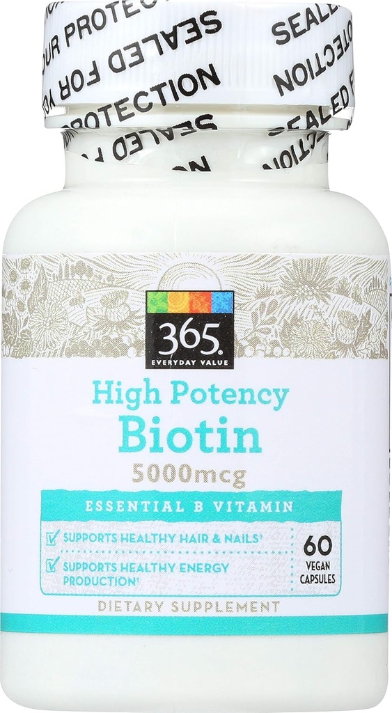 365 od Whole Foods Market, High Potency Biotin 5000mcg, 60 ct