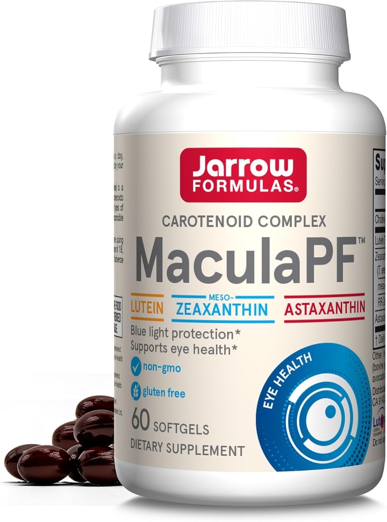 Jarrow Displaas ® MaculaPF karotenoidní komplex, Dietní dodatek, Podporuje oční zdraví, 60 Softgels, Až 60 den dodávky