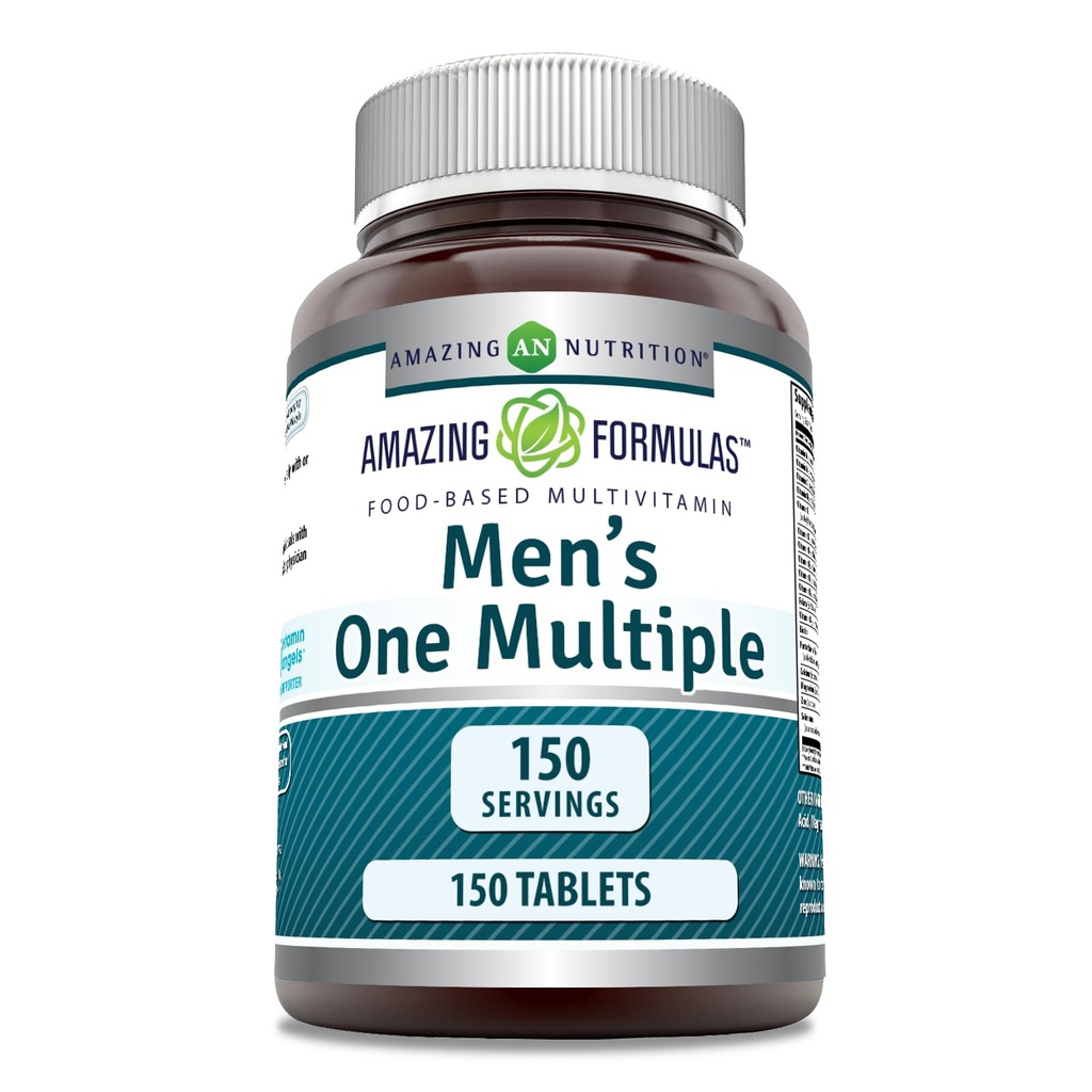 Amazing Installaas Men 's One Multivitamin Dodatek 124; Potraviny na bázi 124; 150 Tablety 124; Perfect Blend of Vitamíny, Minerály & Probiotika I124; Non- GMO 124; Gluten- Free Israel 124; Made in USA