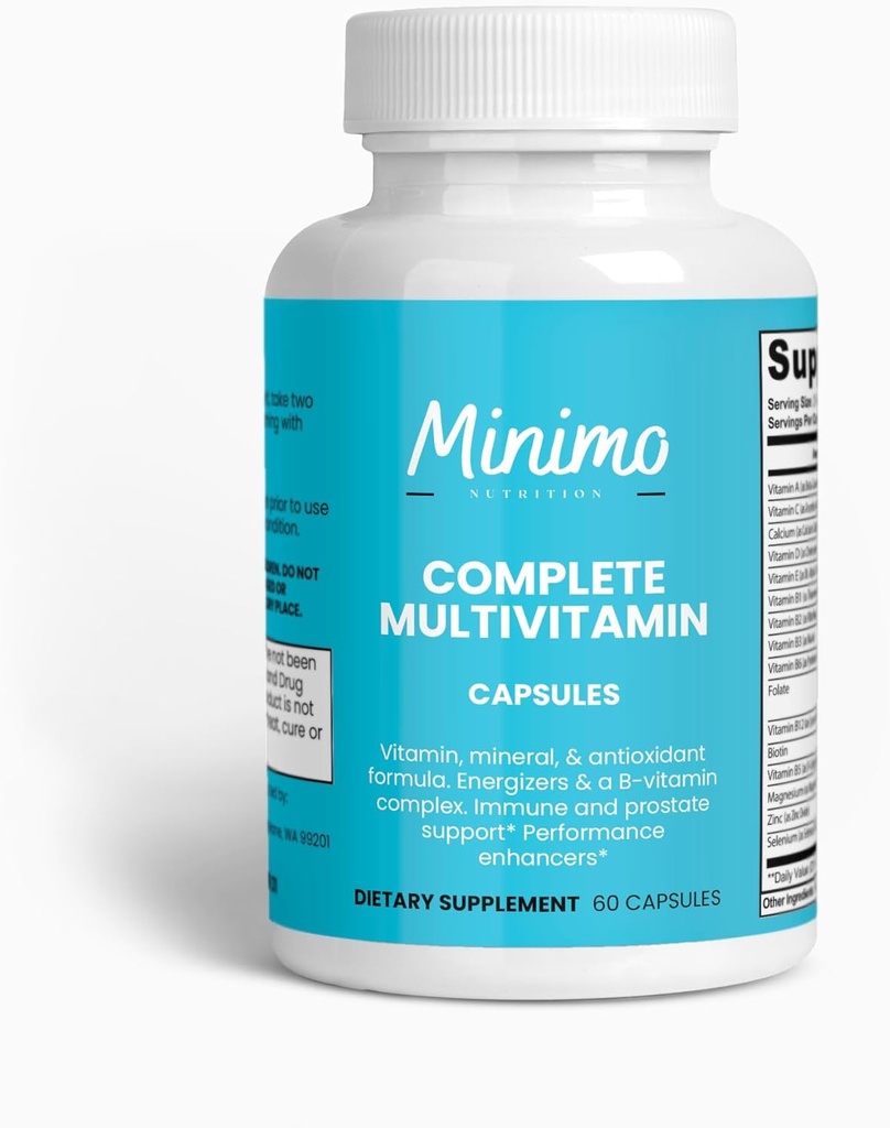 Kompletní Multivitamin + Imunity Boost, 60 Kapsle, třetí strana Testováno, Denní dodatek pro muže, ženy, Dospělí, Gluten Free, Non- GMO, 30 Služeb