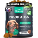 Probiotika pro psy Gut Zdraví, Digestion, Imunita, Kvasinková rovnováha, Svědění kůže, Alergie Support - Pes Probiotické žvýkání s trávicími enzymy pro Gut Flora- Měkké léčby s dýně a kvasnicový prášek