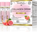 GREENLIONS Liquid Collagen for Women & Men, 2500mg Fish Collagen Peptides + Hyaluronic Acid + Vitamin Bs & C, Vlasy Kožní nehty Kostní podpora (0.85 fl oz, 10 Lahvičky, Grapefruity)