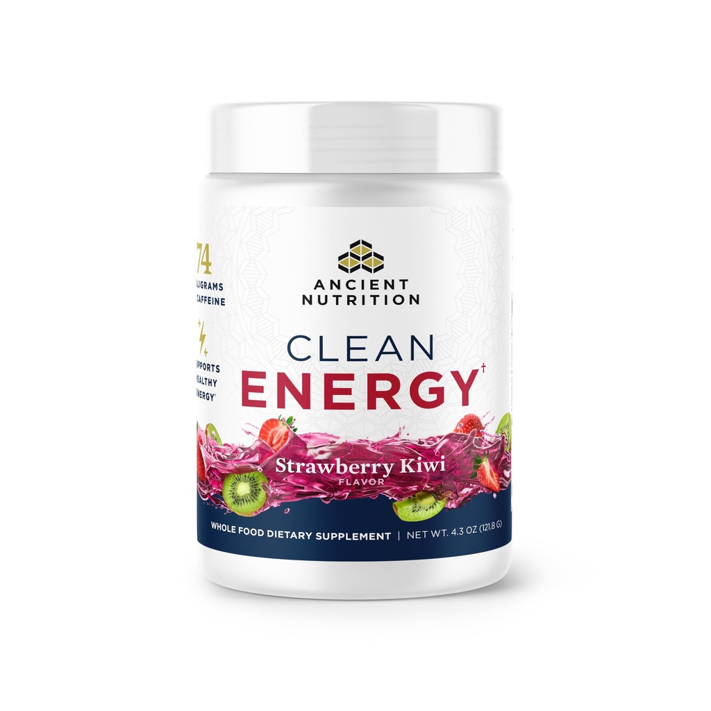 Starověká výživa Čistá energie Powder, Strawberry Kiwi, Podporuje zdravou energii a kognitivní zdraví, podporuje duševní bdělost a soustředění, 30 Služeb