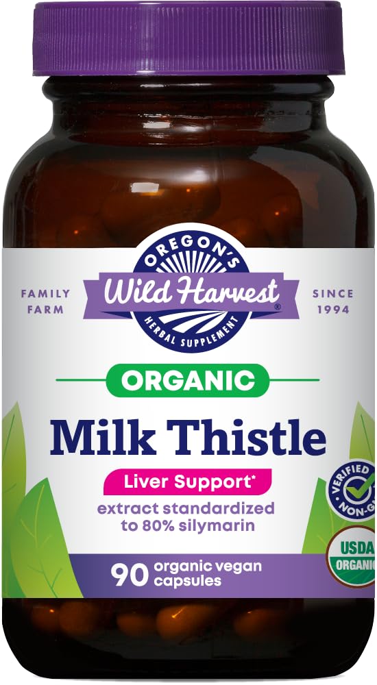 Oregon 's Wild Harvest Certified Organic Milk Thistle USDA Certified Organic Herbal Appendix, 90 Count