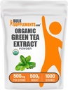 BulkSupplements.com Organic Green Tea Extract Powder - Organic Green Tea Powder, Polyfenols Supplement - Vegan & gluten Free, 500mg na Serving, 500g (1,1 lbs) (balení po 1)