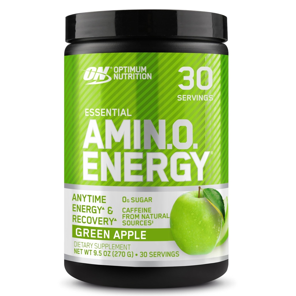 Optimum Nutrition Amino Energy - Předcvičení se zeleným čajem, BCAA, aminokyseliny, Keto Friendly, Green Coffee Extract, Energy Powder - Green Apple, 30 Servings (Balení May Vars)