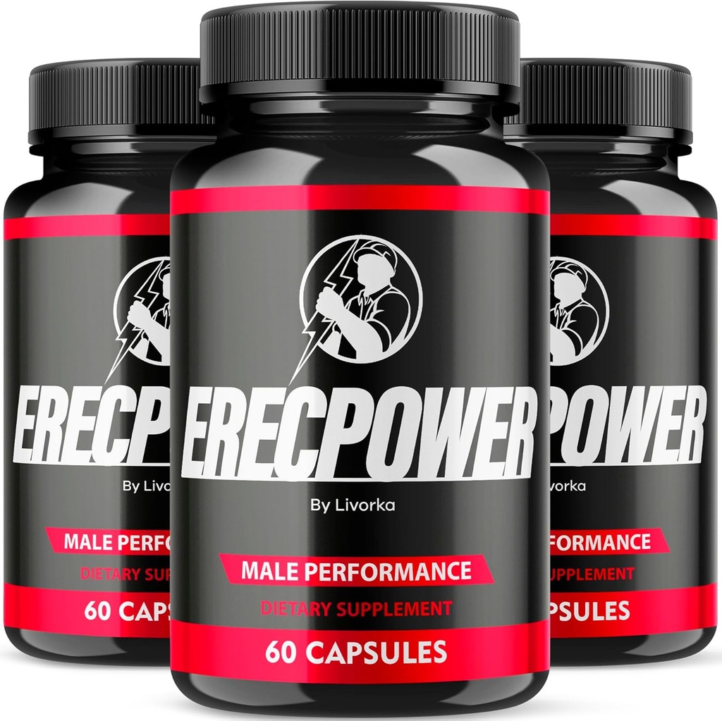 (3 Pack) Erecpower pro muže Doplněk Kapsle, Erecpower Piills Všechny přírodní ingredience, Erecpower Original Advanced Formule, Erecpower Vitamin Support, Ericpower Recenze, 180 Kapsle pro 3 měsíce