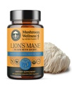 Houba Wellness Lion 's Mane Blend s Reishi: Organic Lion' s Mane & Reishi Houba Kapsle, Houbový prášek dodatek, podporuje kognitivní zdraví, paměť, a duševní soustředění, 90 Vegan Kapsle