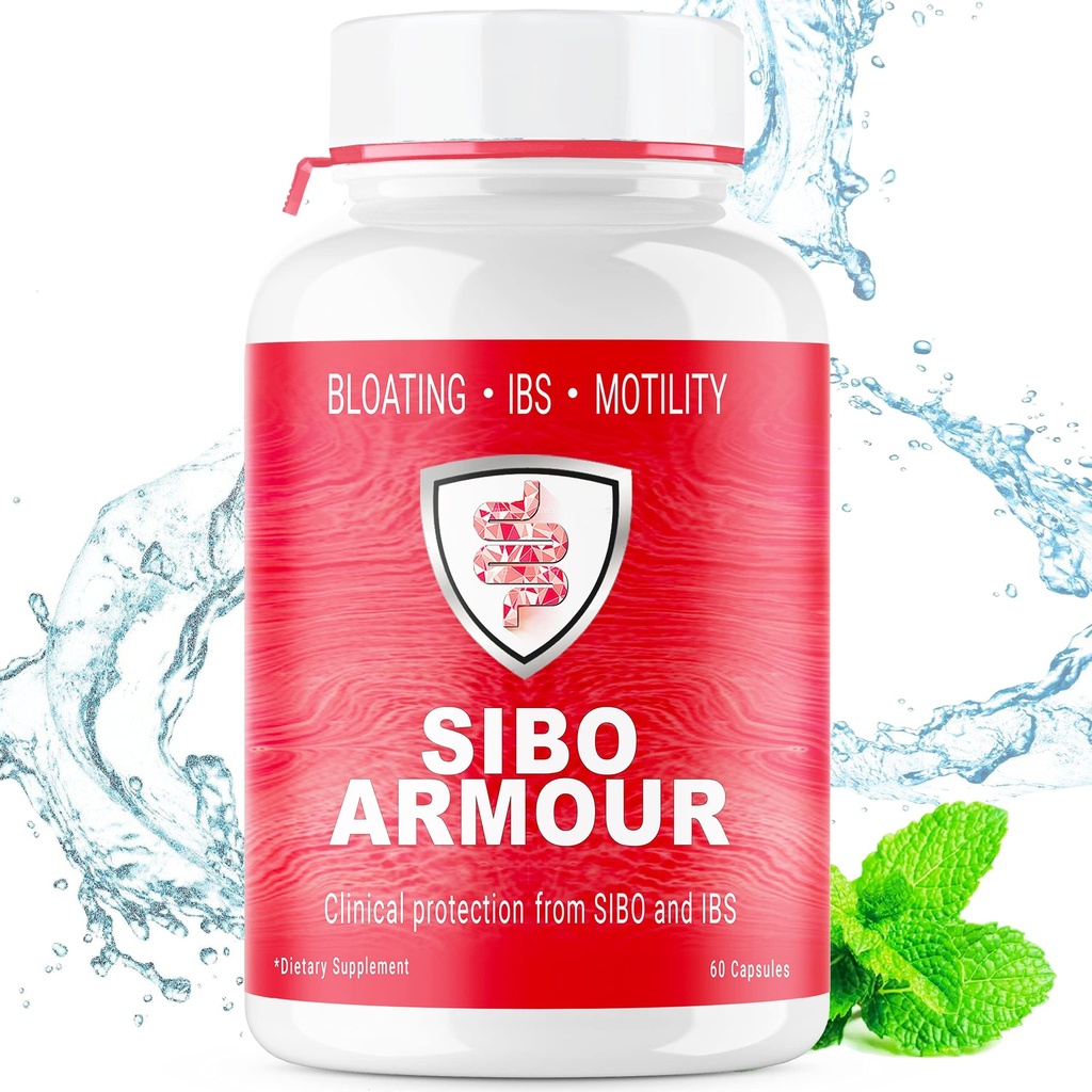 SIBO 124; IBS Relief (Clinical Grade Treatment) Bloating, Diarhea, Leaky Gut, plyn 124; Zpožděné uvolnění Peppermint 124; Doplněk Efektivní na podrážděný Bowel syndrom & malé střevní bakterie přerůstání