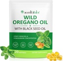 Olej Oregano Softgels, 120 Počet Oregano Oil Supplement Kapsle, Oregano Oil Kapsle, 165mg Carvacrol, 2 v 1 6000mg Oil Oregano s černým semenným olejem 200mg