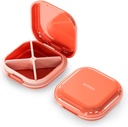 Pouzdro na malé pilulky, Travel Pill Box, Přenosný Pořadatel pilulek, Balíček na kapsu 4 Compartments, Denní Compact Travel Medicine Holder pro vitamíny Medikace (růžová)