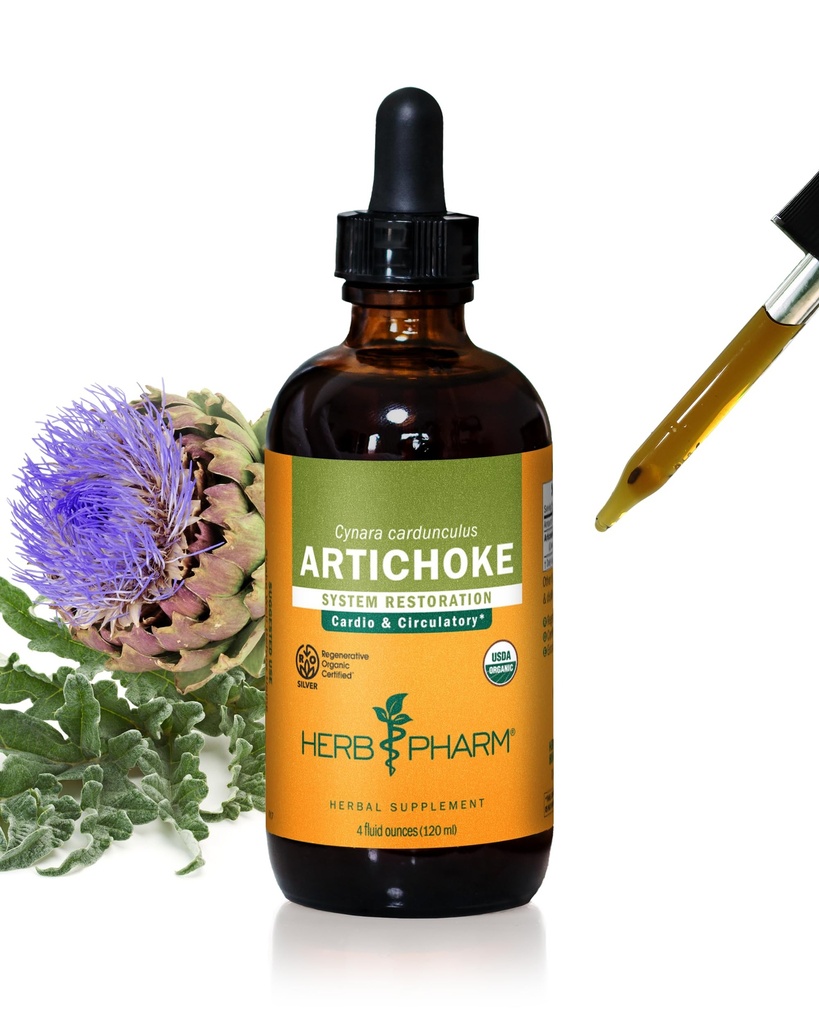 Herb Pharm Certified Organic Artichoque Liquid Extract for Cardiovactical and Circulatory Support - 4 Ounce