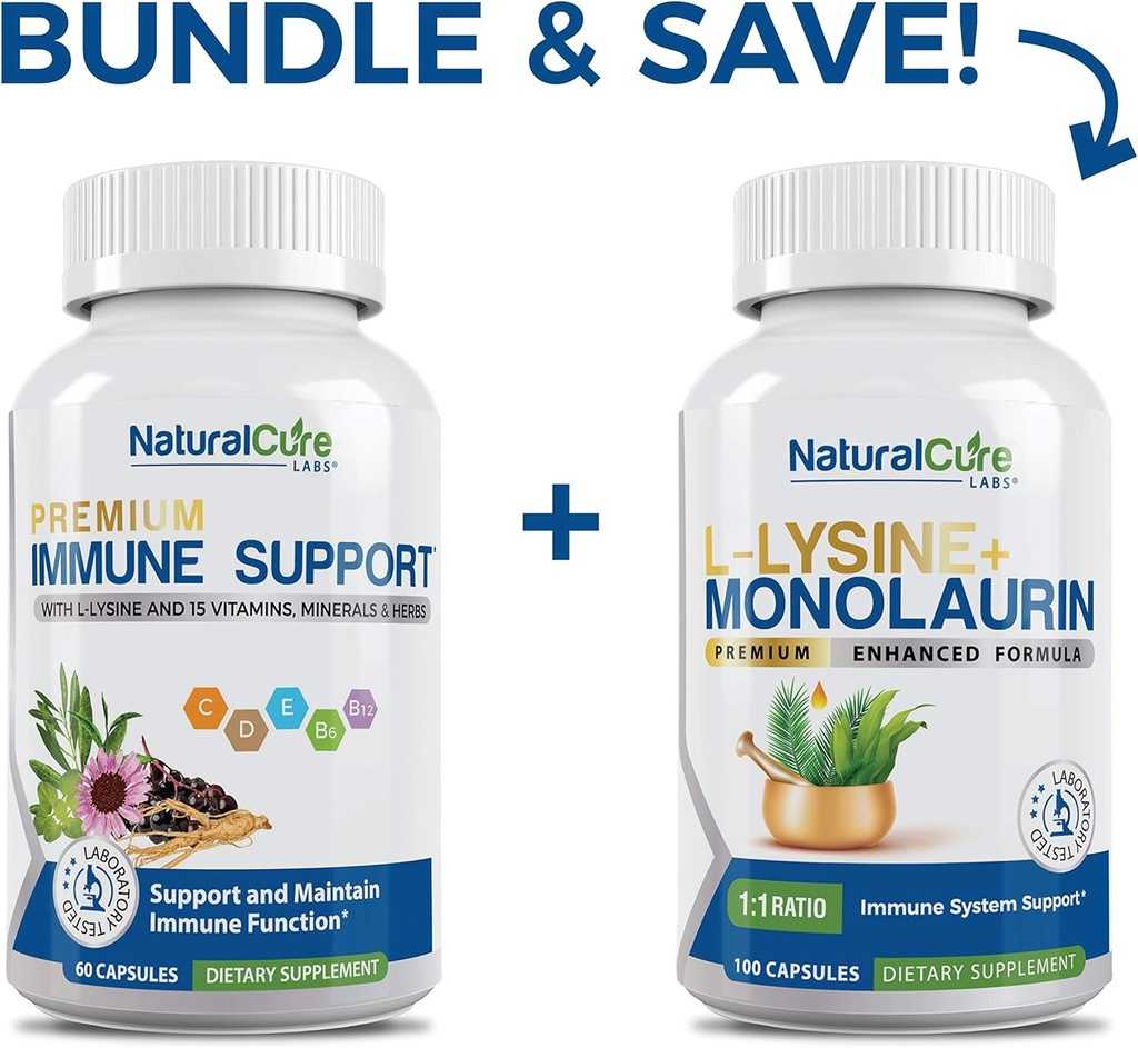 Labs Bundle Natural Cure: imunitní podpora + L- lysin + Monolaurin
