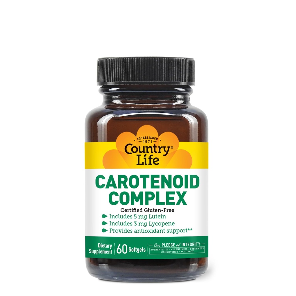 Země Life karotenoidní komplex s Lutein, Lycopen a Astaxanthin, 60 Softgels, Antioxidant Podpora