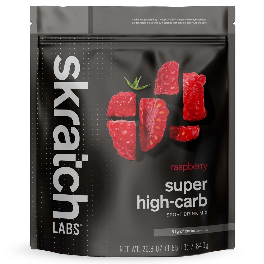 Skratch Labs Super High- Carb Hydration Powder 124; Karbohydrát Powder with Cluster Dextrin and Electrolytes Official 124; Endurance Energy Drink Official 124; Raspberry (840 Grams) Official 124; Non- GMO, Gluten Free, Vegan, Kosher