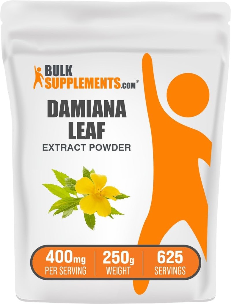 BulkSupplements.com Damiana Extract Powder - Damiana dodatek, Bylinný dodatek - Vegan & gluten zdarma, 400mg na Serving, 250g (8.8 oz) (balení po 1)