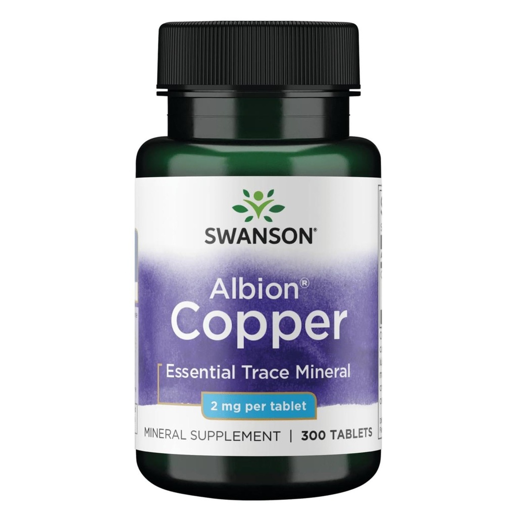 Swanson Copper Antioxidant Imunity System Red Blood Cell Support Mineral Supplement (Měděný chelát) 2 mg 300 Tabs (2 balení)