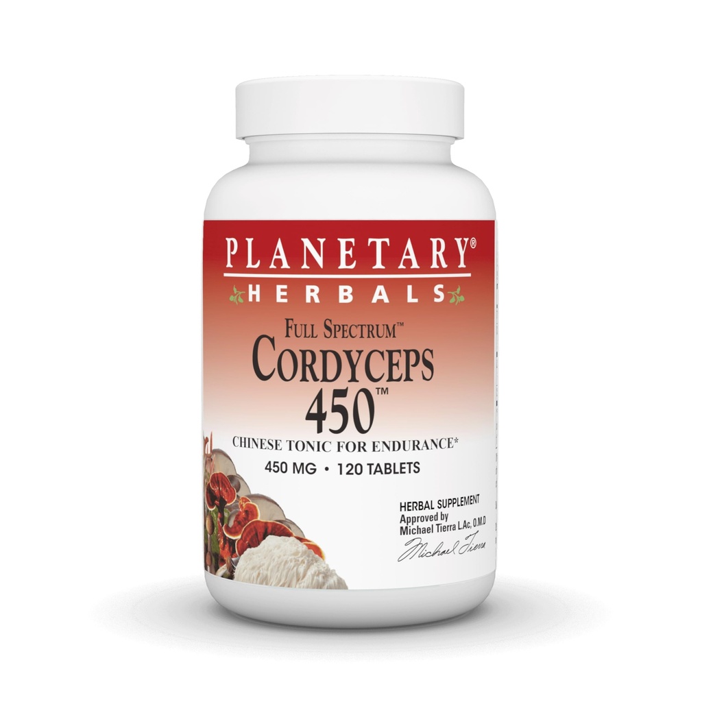 Planetární herbals Cordyceps 450 Full Spectrum, čínské Tonic pro vytrvalost