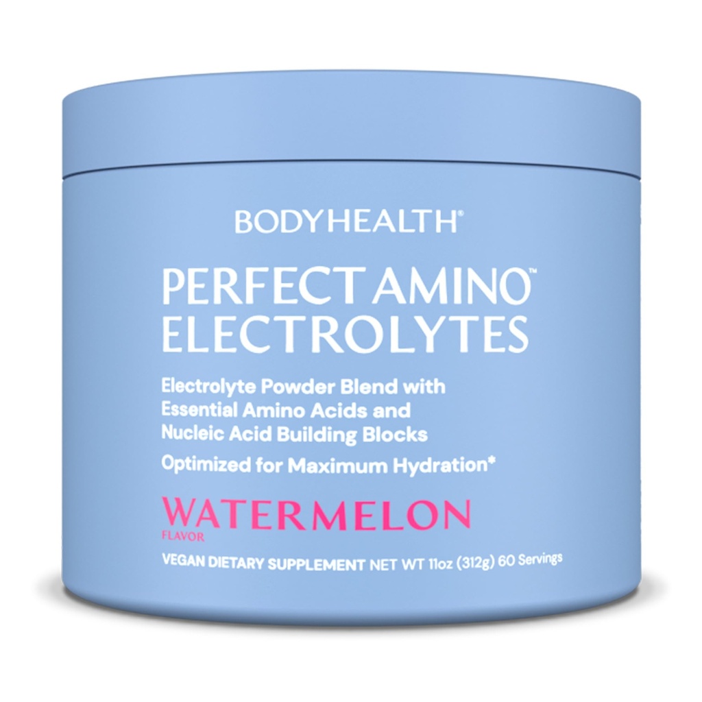 BodyHealth PerfectAmino Electrolytes Powder No Sugar, Keto Sugar Free Fasting Electrolytes Drink Mix, Hydration Powder with Trace Minerals - Meloun - 60 Služební