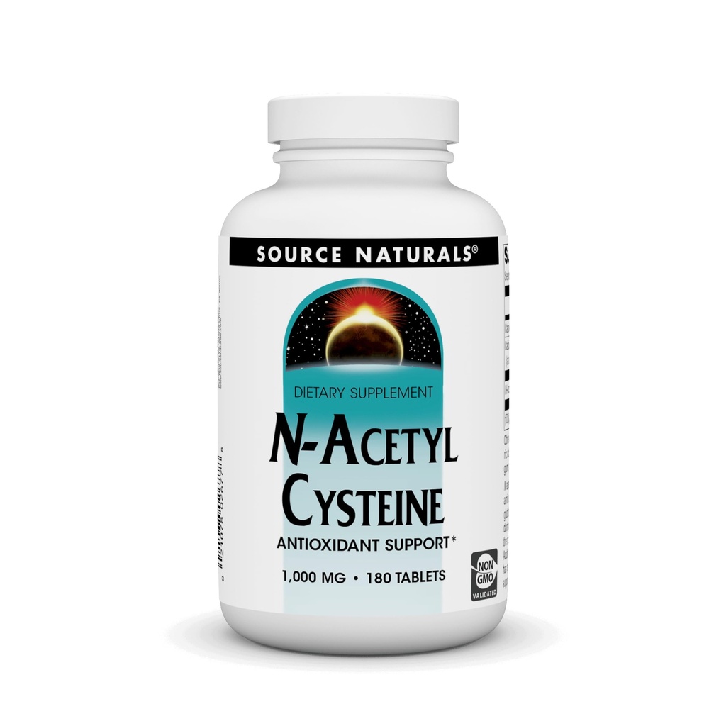 Zdroj Naturals N- Acetyl Cysteine Antioxidant Support, Dietní dodatek, který podporuje Respirační zdraví *, 1000 mg - 180 tablet