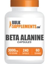 BulkSupplements.com Beta Alanin Kapsle - Beta Alanin dodatek, Pre- Workout dodatek - Lepek zdarma, 4 Kapsle per Serving, (3000mg), 240 Počet (balení po 1)
