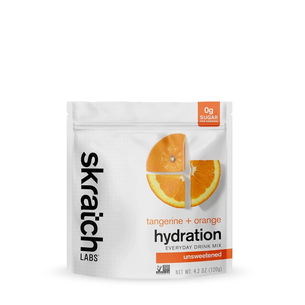 Skratch Labs Neslazené Electrolyte Powder - Everyday Hydration - Sport Drink Mix - Sugar Free - Electrolytes Booster- Tangerine + Orange - 30 Servings - Keto, Paleo, Vegan, Non- GMO