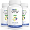 Lipozomální fisetin s doplňkem Quercetin 1200 mg na jedno podání, vysoké absorpční polyfenoly Antioxidanty pro ženy, muže, non-GMO, gluten- Free, 3 Bottle- 180