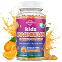 Klidný hořčík gumy pro děti - Magnesium Glycinát doplněk pro spánek, mozek, imunitní a kostní zdraví - Velký Ochutnávání hořčík gumy pro děti a dospělé - Vegan cukr zdarma Orange 60ct