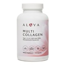 Alaya Naturals Hydrolyzed Multi Collagen Peptides Protein Kapsle - Typ I, II, III, V, X Grass- Fed Bovine, Chicken, Marine Collagen Dodatek s MSM + GC (Kapsle - 120 Počet)