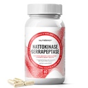 Nattokináza 2000 FU Serrapeptáza 240000 SPU Dodatek - Vylepšený s Coenzym CoQ10 Vitamin B6 Vitamin C Black Pepper Extract - Nattokináza 400mg Kapsle pro ženy